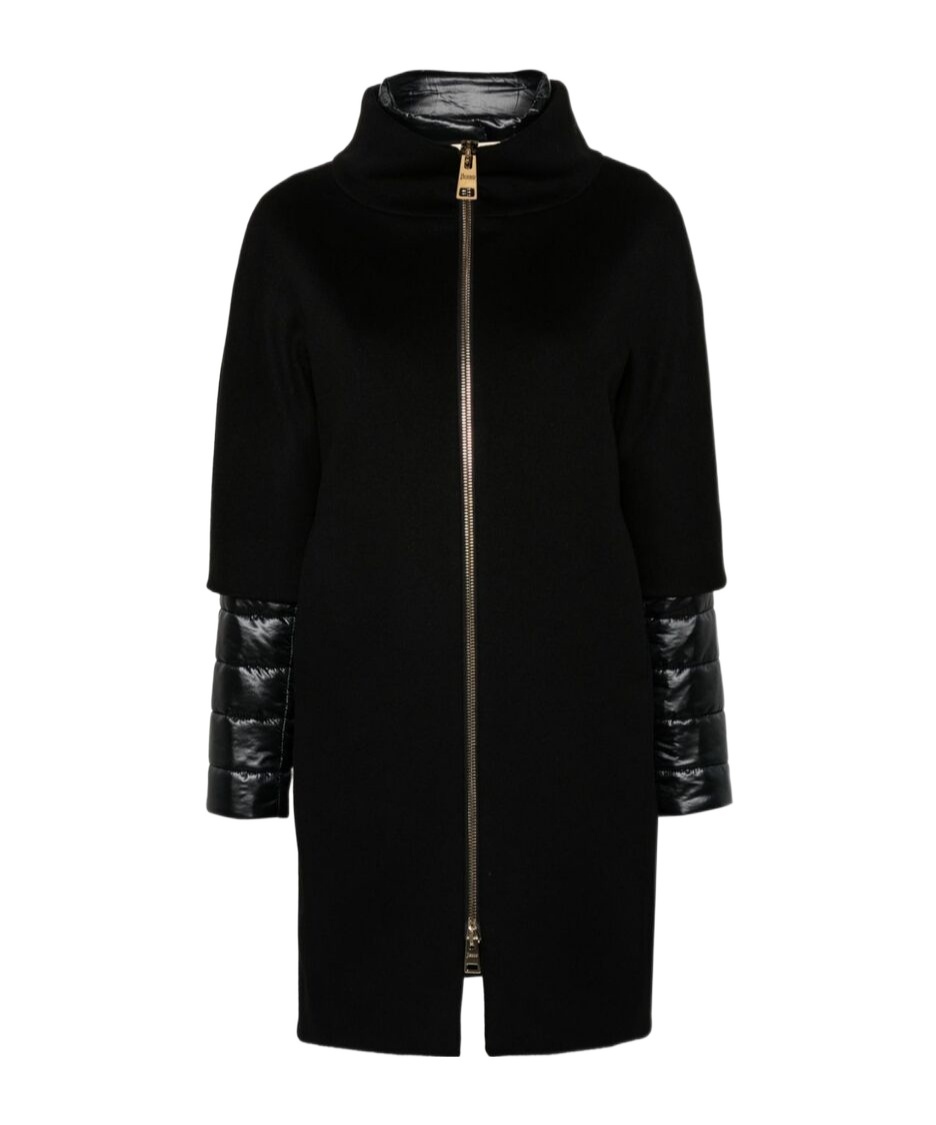 Herno Detachable-panels Virgin-wool Coat Clothing In Black