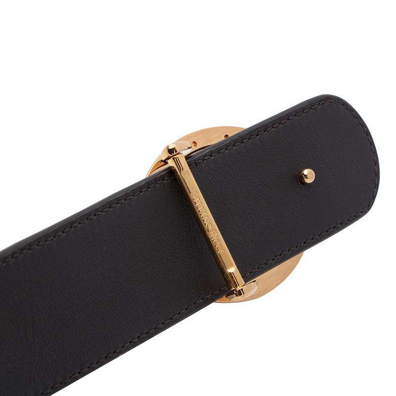 Stefano Ricci Black Logo Belt In Black