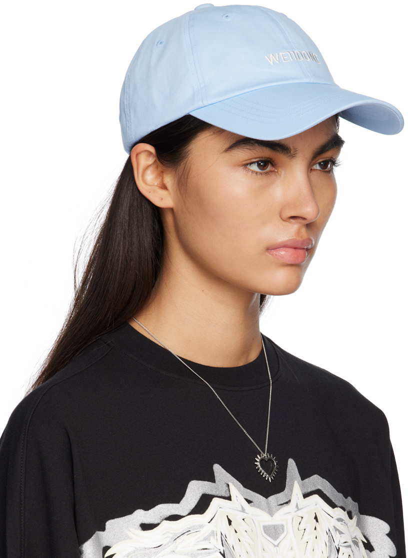 We11 Done Logo-embroidered Cotton Cap In Blue