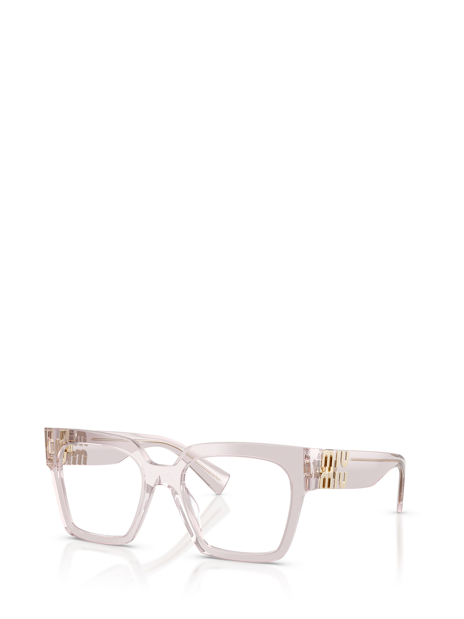 Miu Miu Square-frame Logo-detail Glasses In Pink