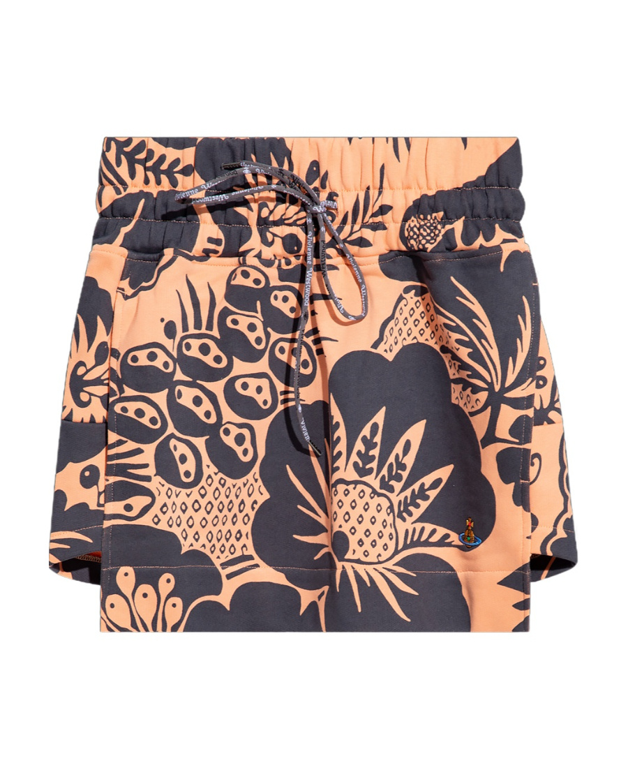 Vivienne Westwood Floral Printed Mini Skirt In Black