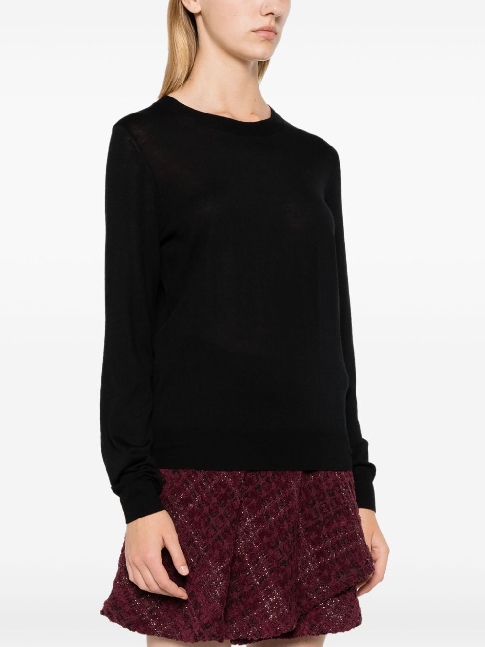 P.a.r.o.s.h Long-sleeved Knitted Sweater In Black