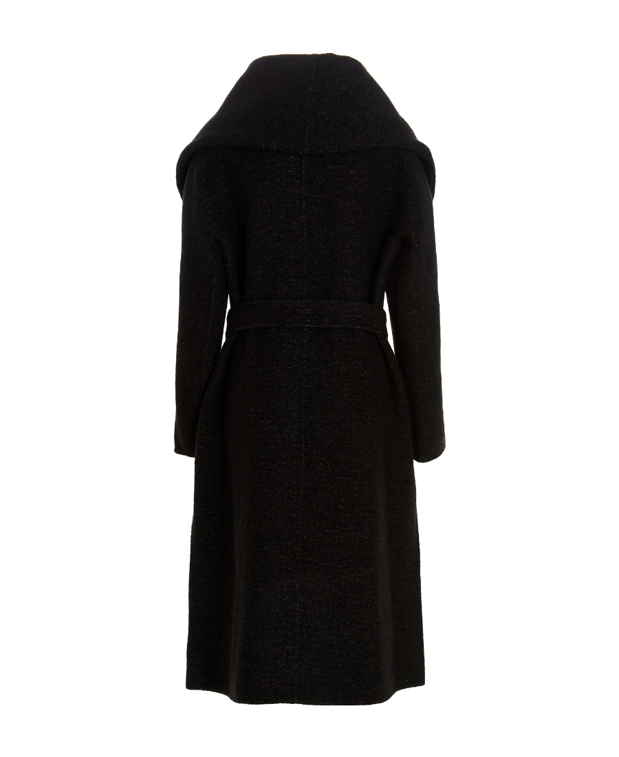 Max Mara Logo Coat In Black
