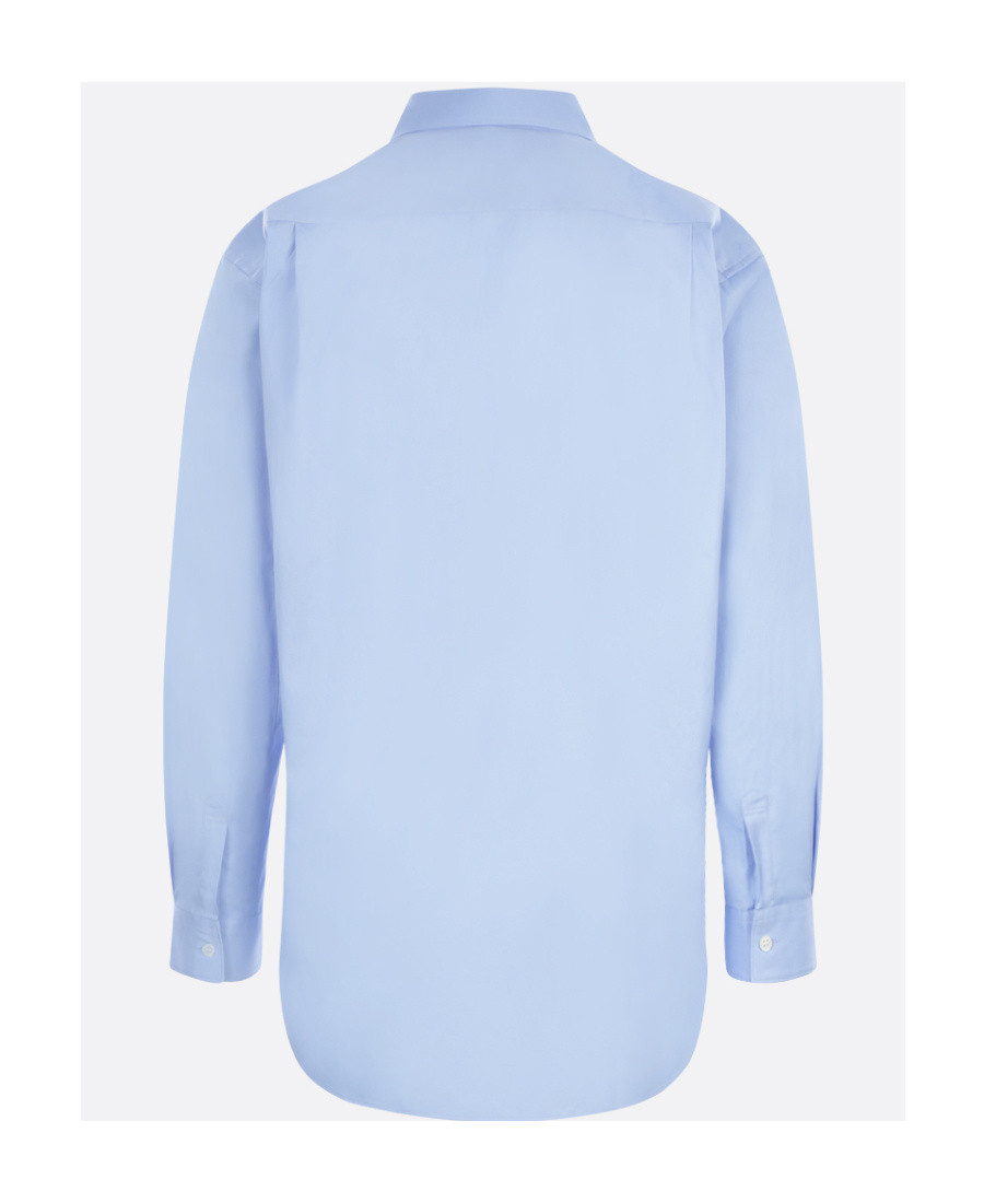 Comme Des Garçons Long-sleeve Cotton Shirt In Blue