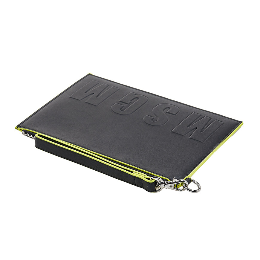 Msgm Zippered Clutch In Black