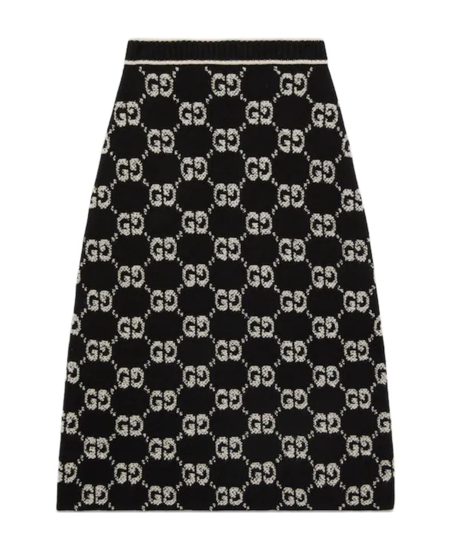 GUCCI GG JACQUARD WOOL SKIRT