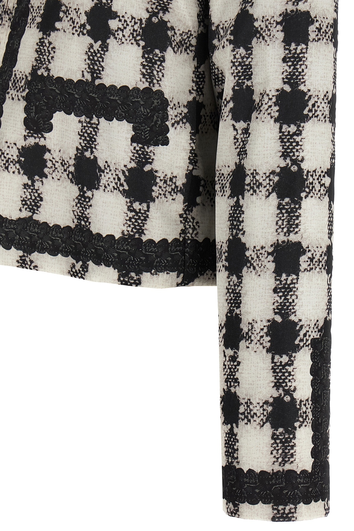 Moschino Short Jacket With All-over Texture Print In Black