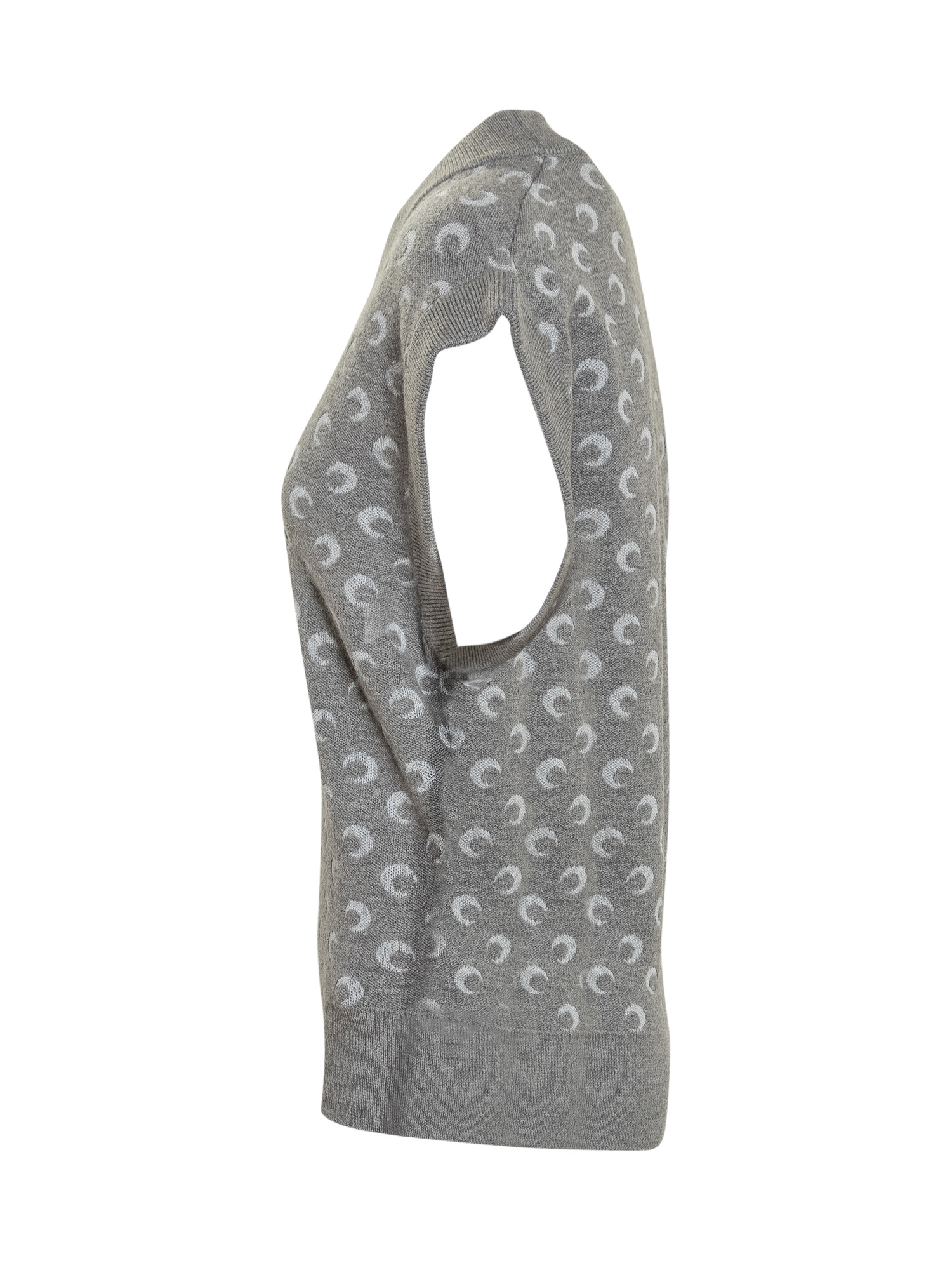 Marine Serre Knitted Vest Featuring Embroidered Pattern In Gray