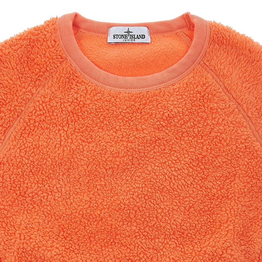 Stone Island Cotton Sweatshirt With Crew Neck And Logo On The Sleeve In Orange