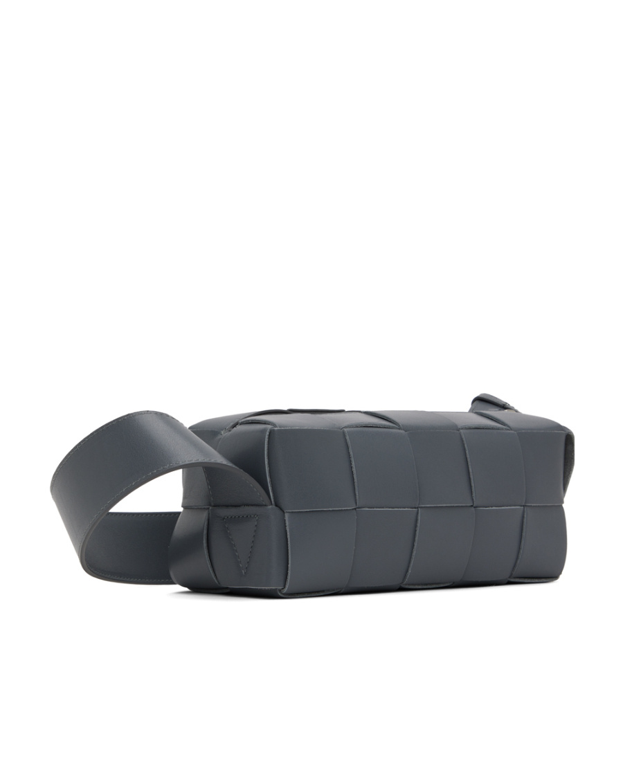 Bottega Veneta Small Cassette Shoulder Bag In Gray