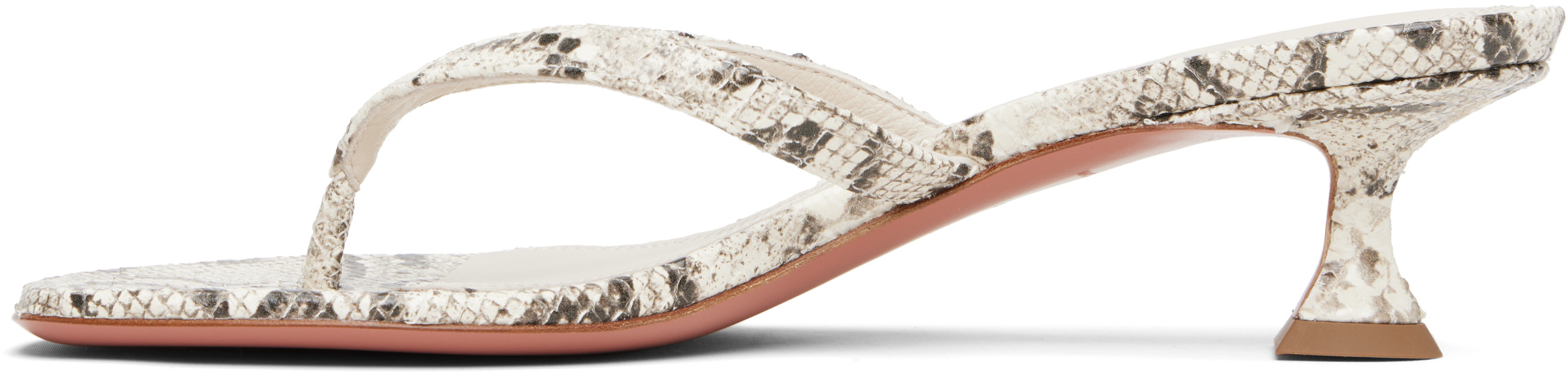 Amina Muaddi Juliette Thong 45 High-heeled Sandals In White