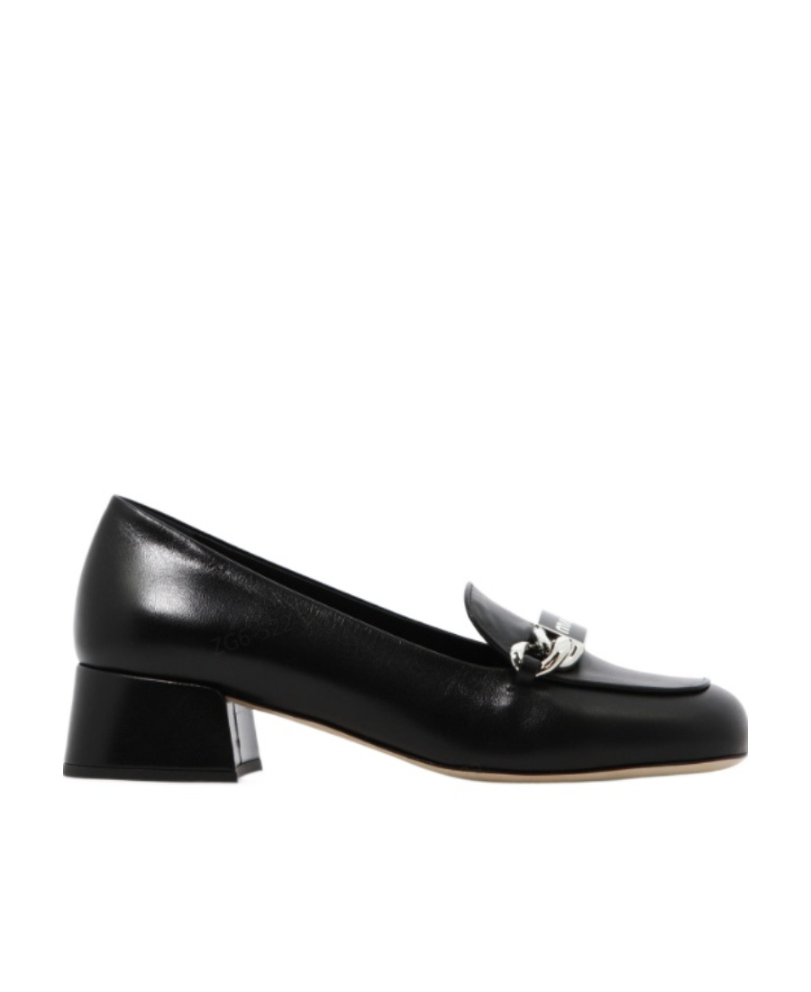 Miu Miu Logo-plaque Leather Loafers In Black