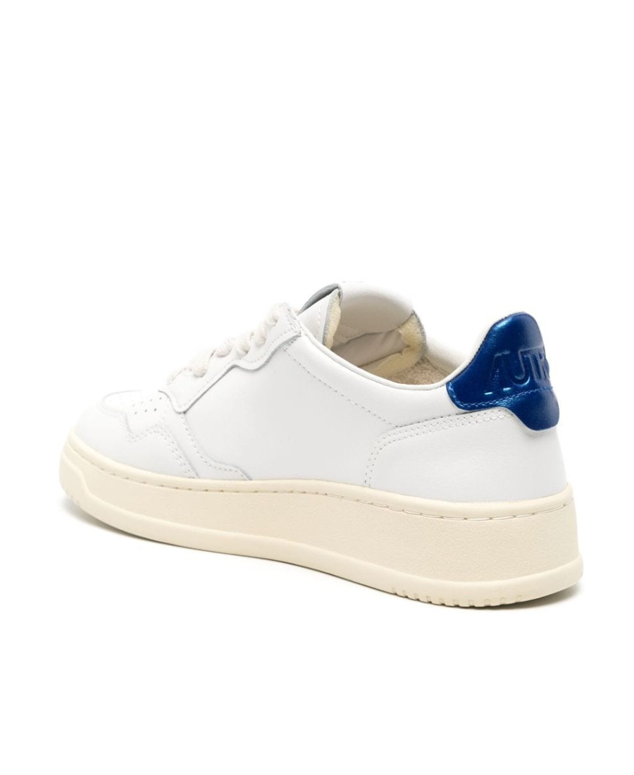 Autry White Leather Light Blue Medalist Sneakers In White