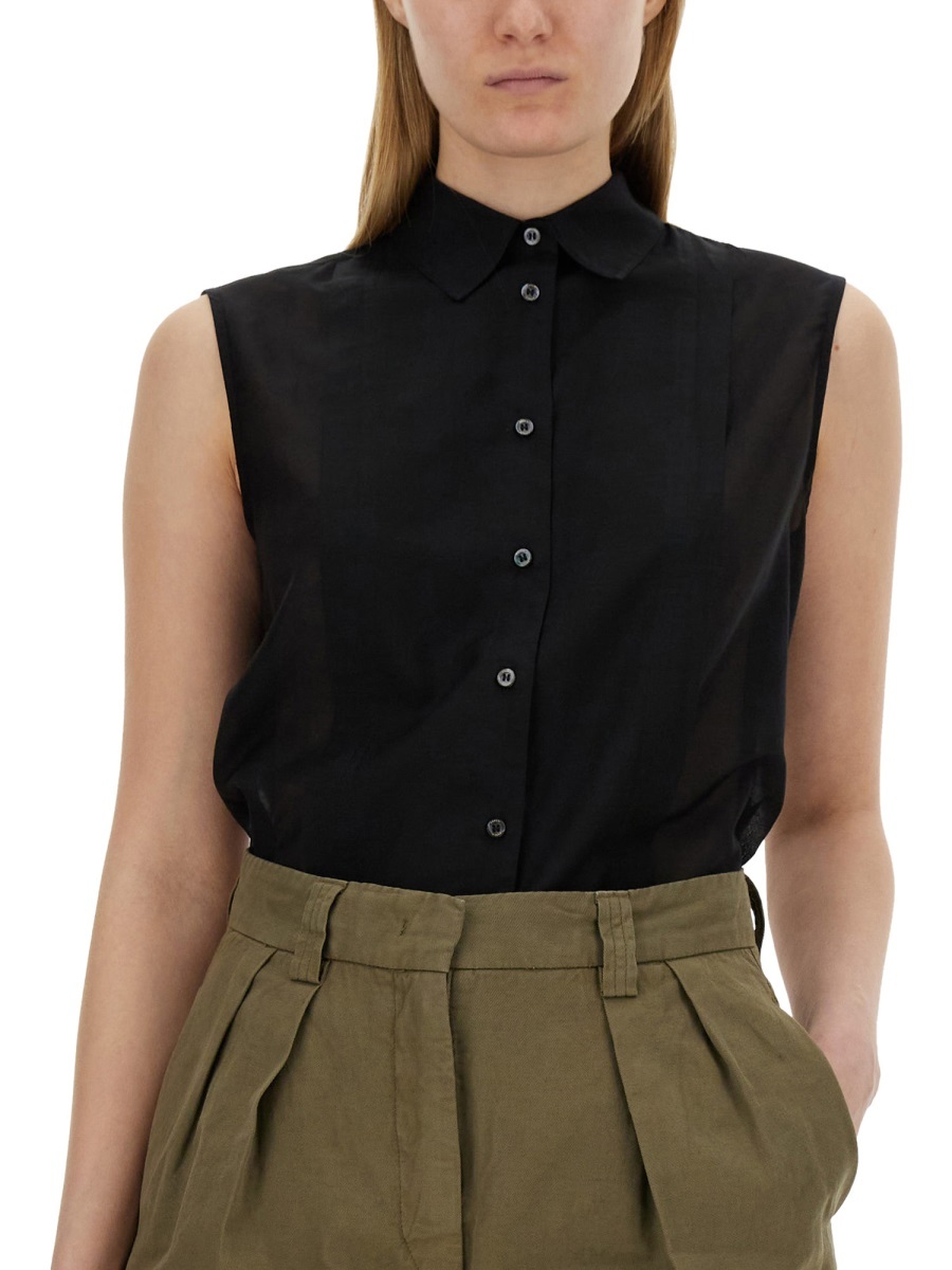 Aspesi Sleeveless Silk Blend Shirt In Multicolor