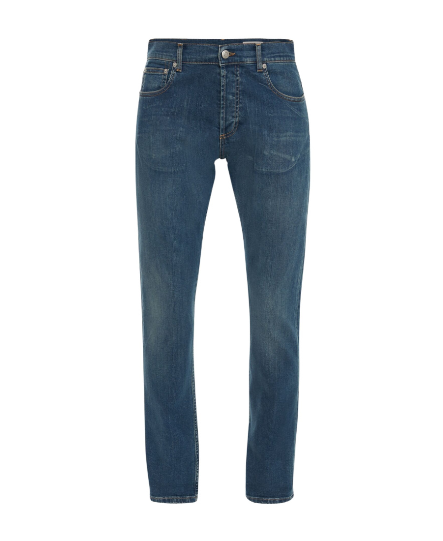 Alexander Mcqueen Embroidered-logo Detail Jeans In Blue