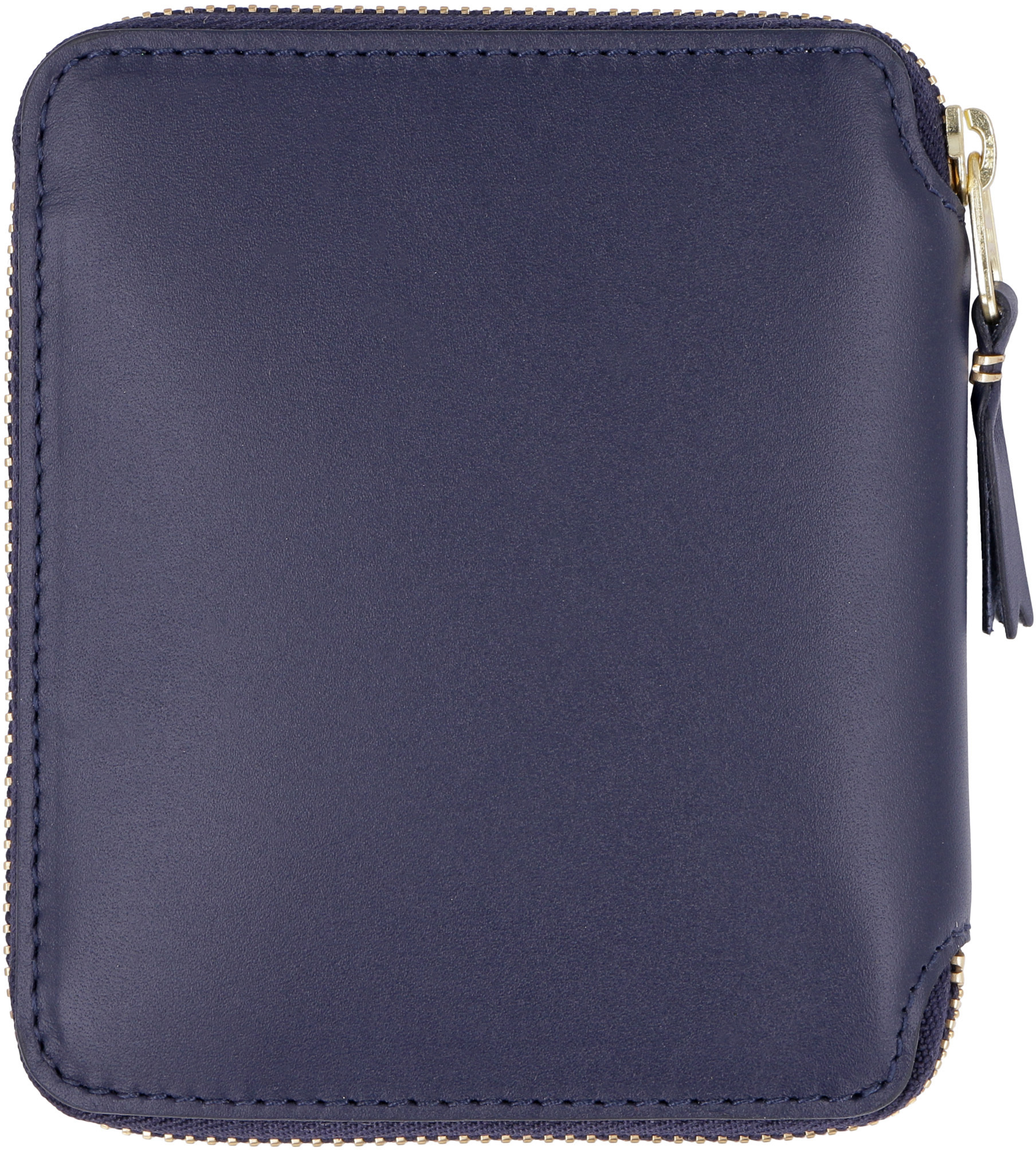 Comme Des Garçons Zip-closure Compact Calfskin Wallet In Black