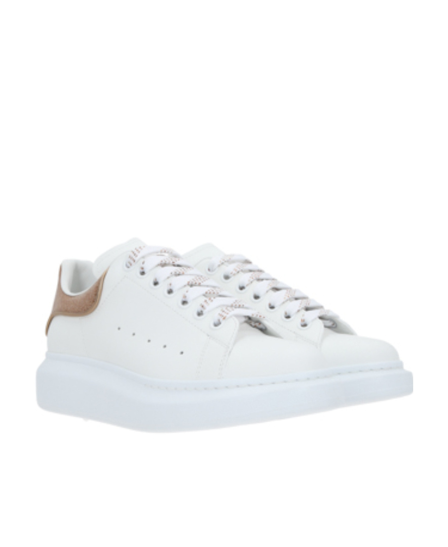 Alexander Mcqueen Oversized Glitter Low-top Sneakers In White
