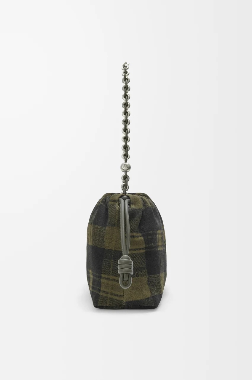 Loewe Medium Flamenco Purse In Tartan Suede In Multi