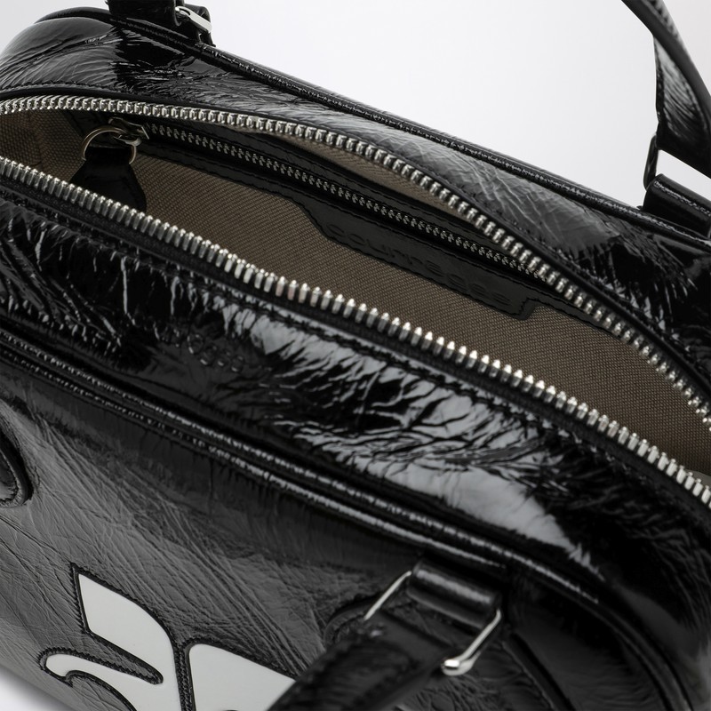 Courrèges Reedition Bowling Leather Bag In Black