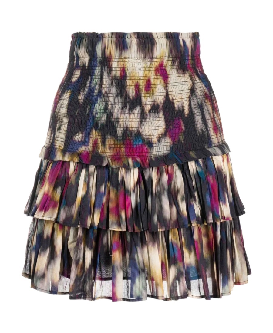 Isabel Marant Étoile Naomi Printed Cotton Miniskirt In Black