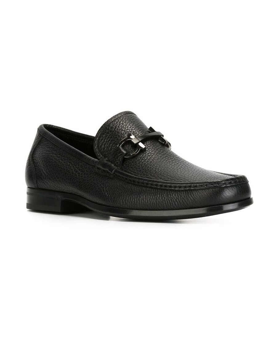 Ferragamo Gancini Horsebit Loafer In Black