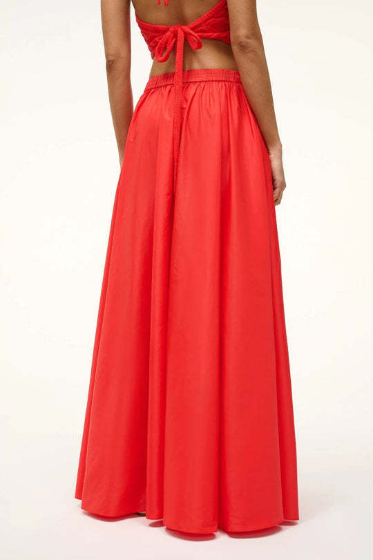 Staud Elastic Waist Skirt In Red