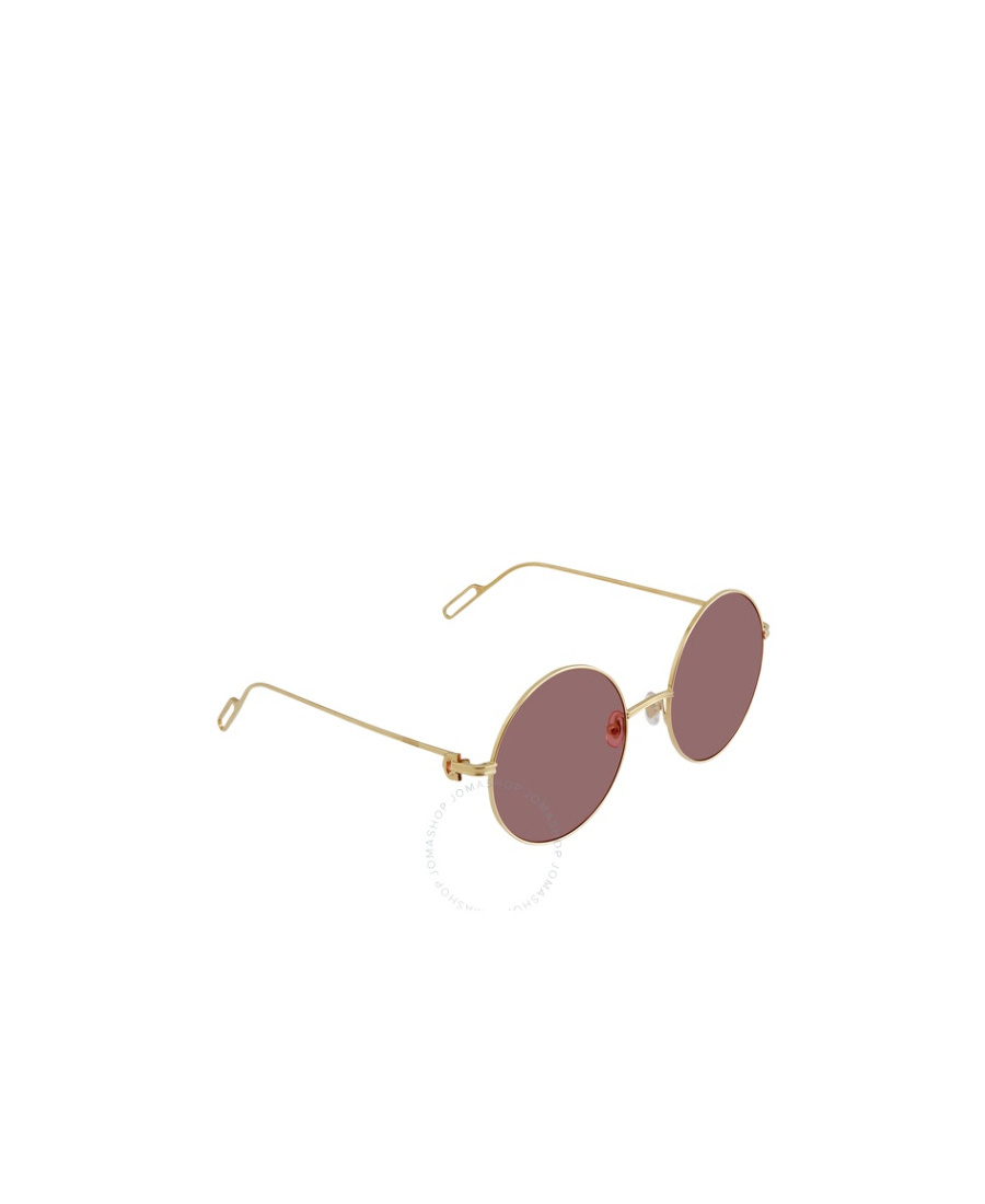 Cartier Round Frame Sunglasses In Brown