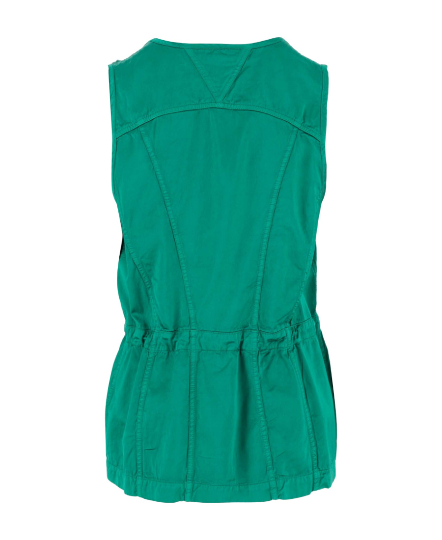 Bottega Veneta Sleeveless Drawstring-waist Blouse In Green