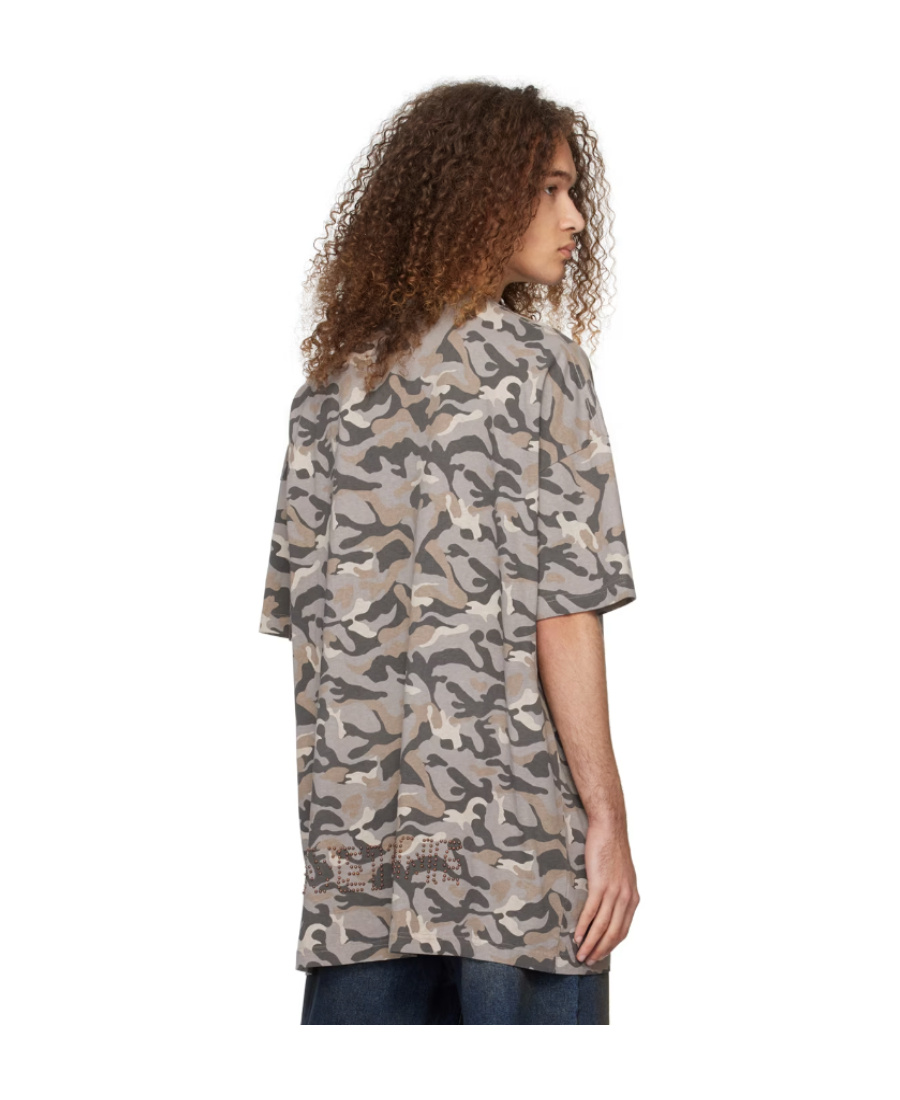 We11 Done Camouflage Printed T-shirt In Gray