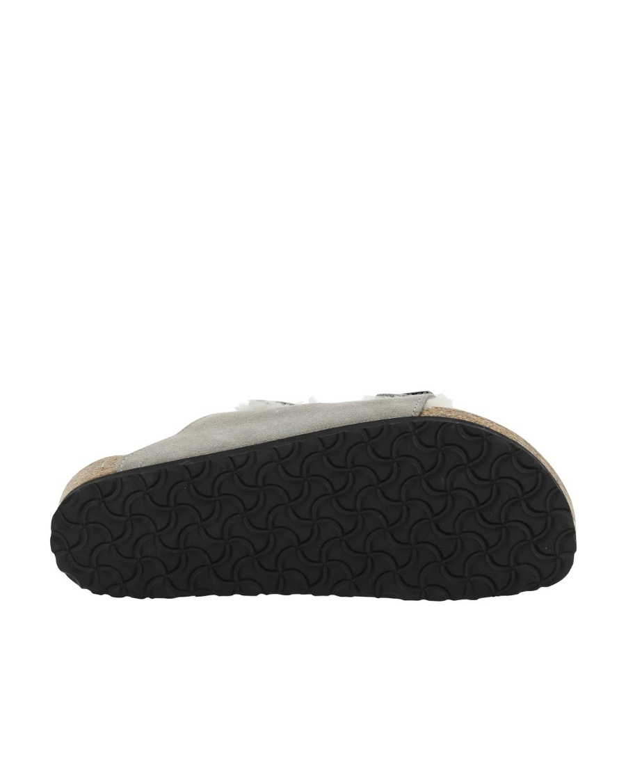 Birkenstock Arizona Two-strap Shearling Sandals In Gray