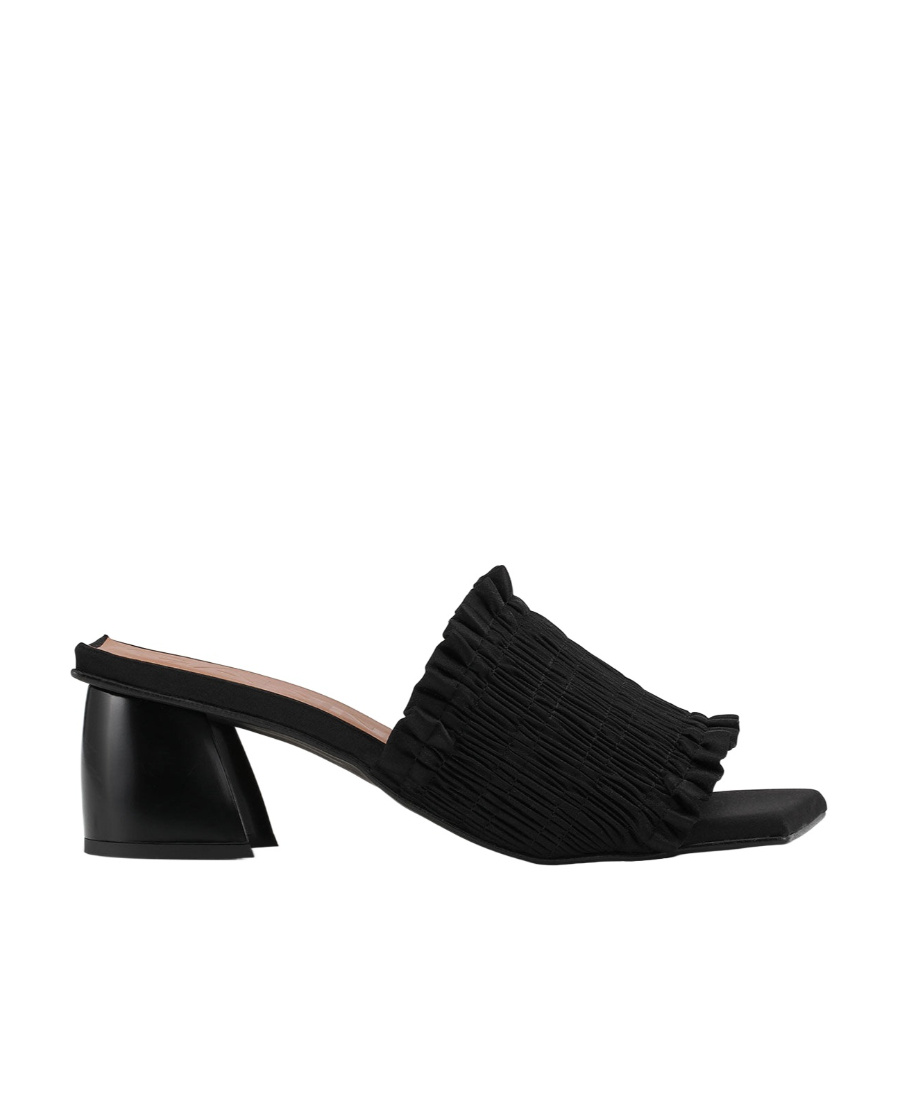Ganni Smock 65mm Kitten-heel Mules In Black