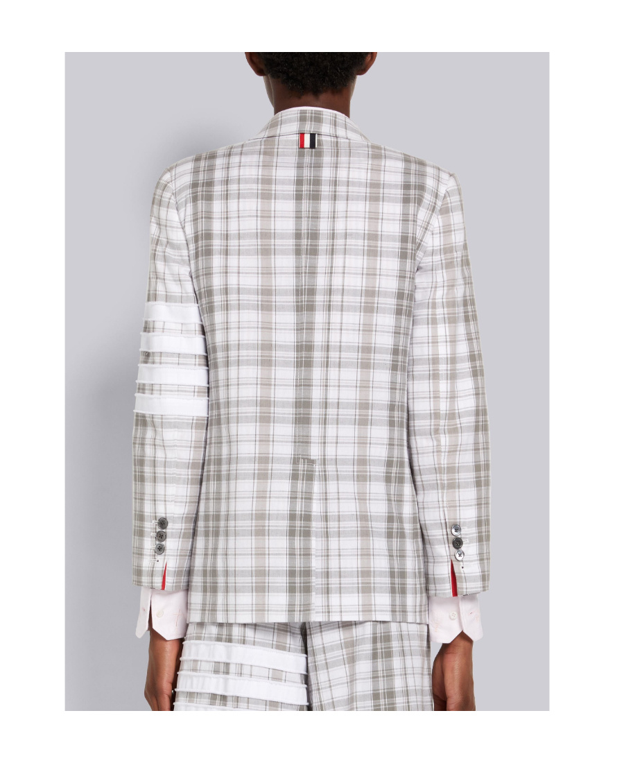 Shop Thom Browne Check Sports Jacket In White