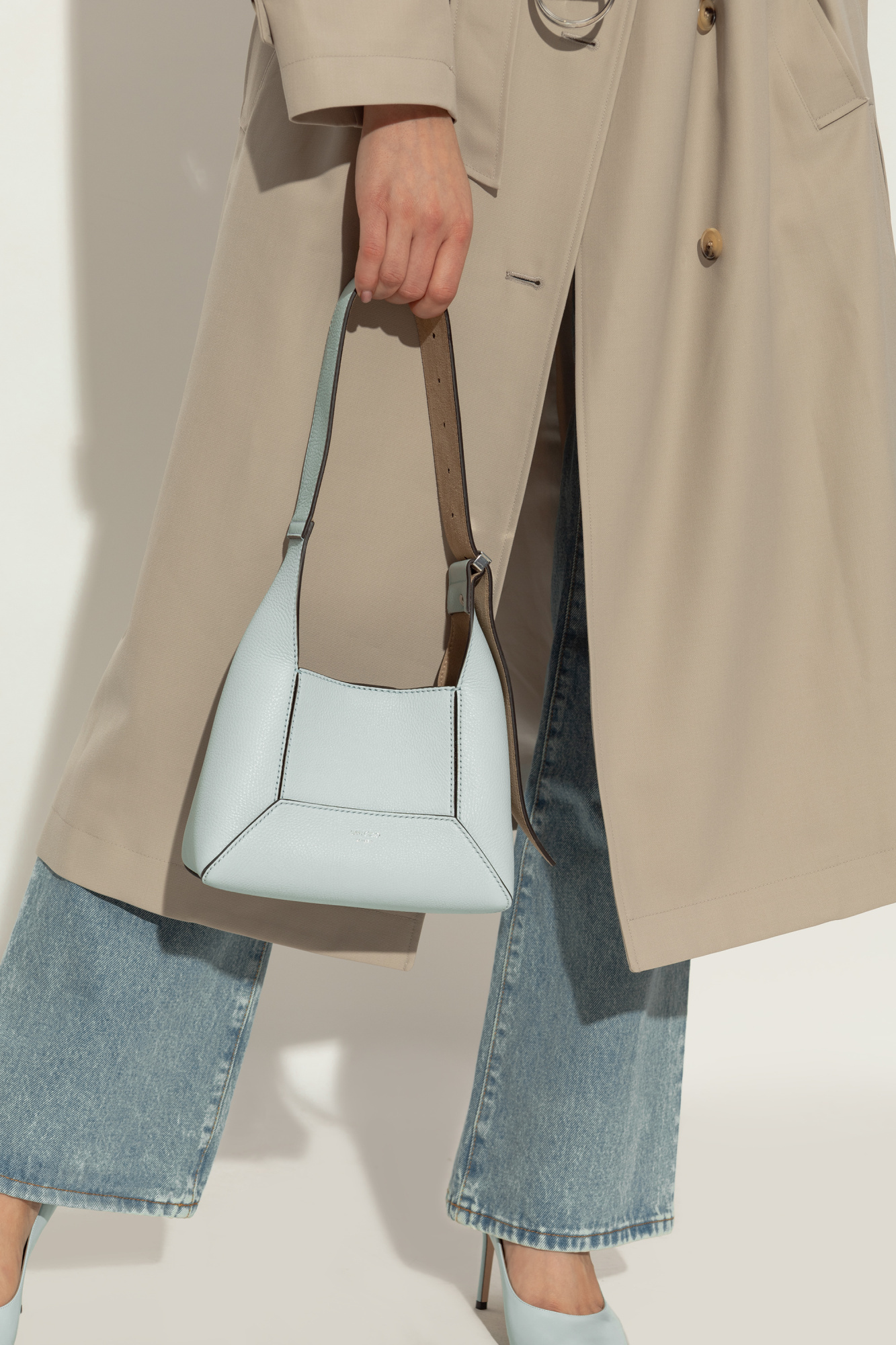 Jimmy Choo Small Leather Diamond Hobo Shoulder Bag