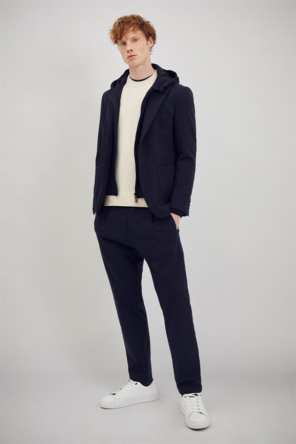 Paul & Shark Two-tone Ribbed Jumper In White