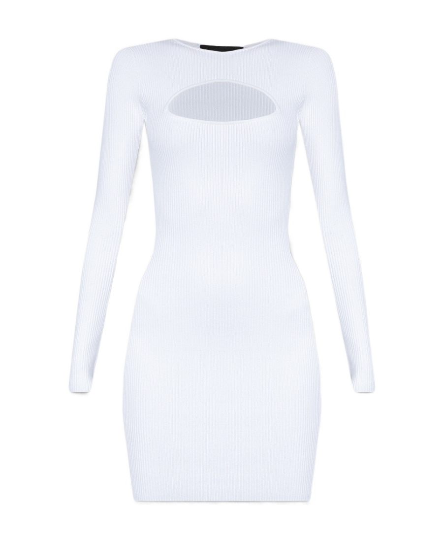 Dsquared2 Cut-out Rib-knit Minidress In White