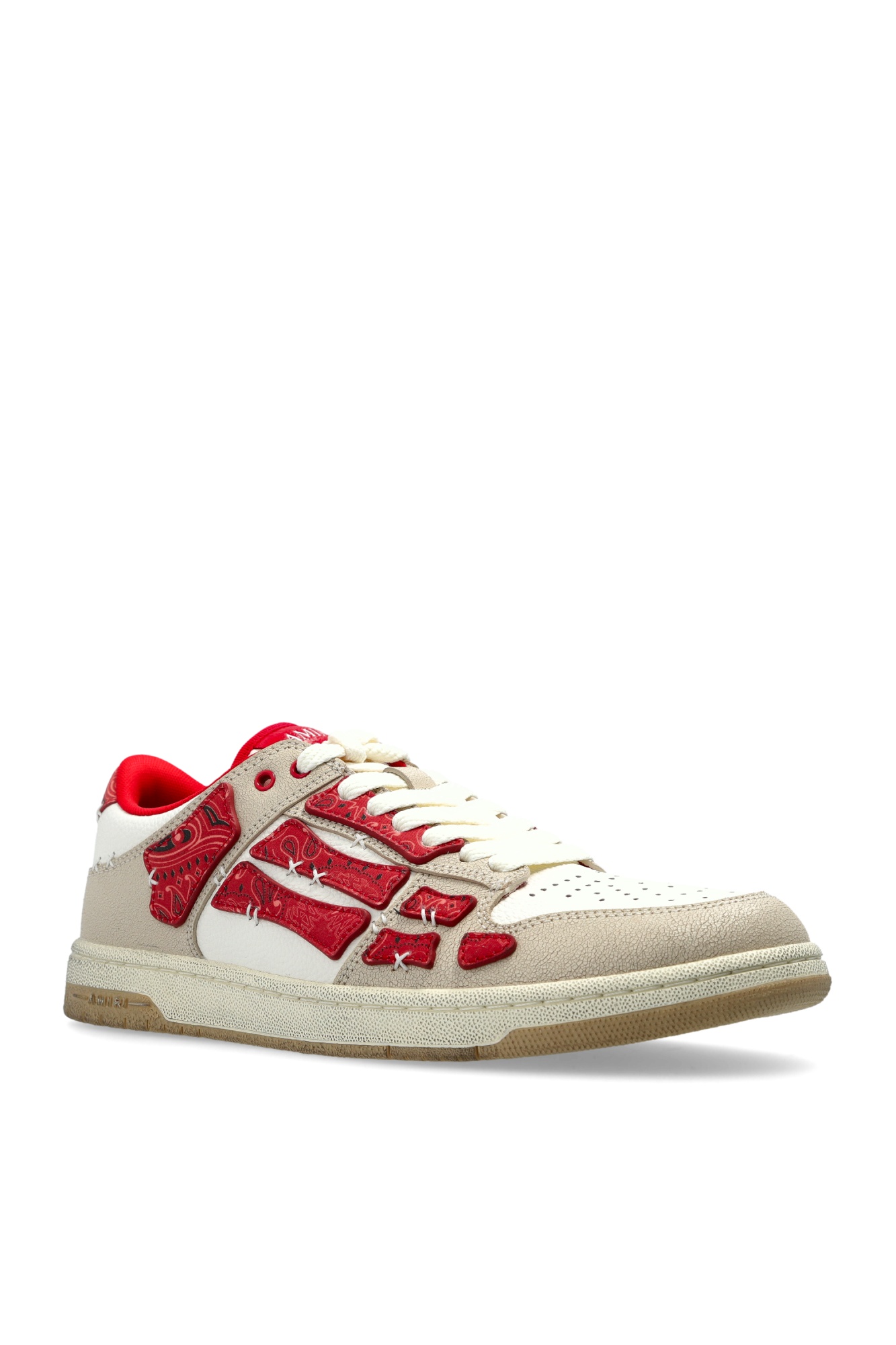 Amiri Leather Bandana Skel Sneakers With Contrast Panels In Multi