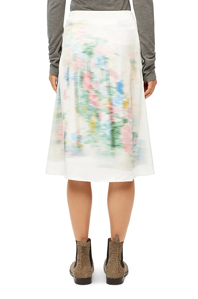 Loewe Skirt In Viscose And Silk In White