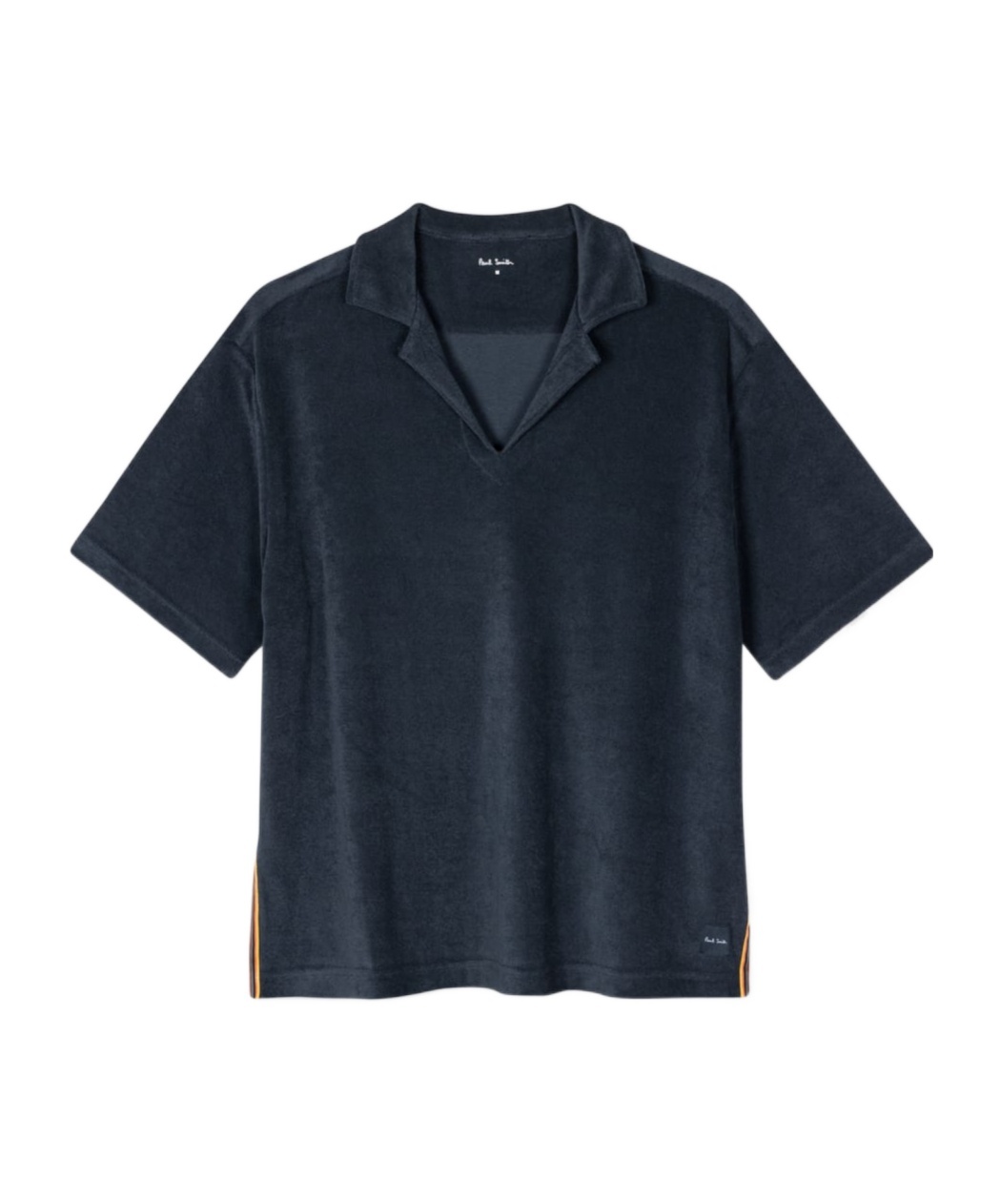 Shop Paul Smith Stripe-trim Terry-cloth T-shirt In Black
