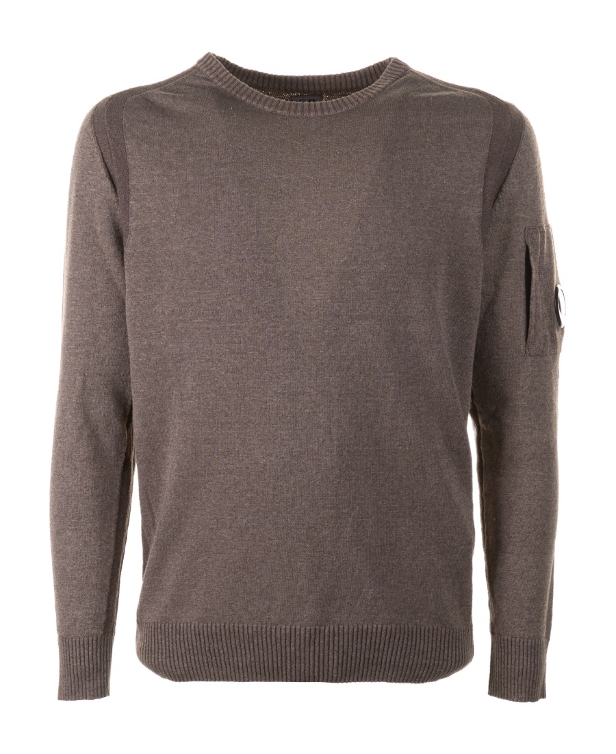 C.p. Company Round Neck Sweater In Black