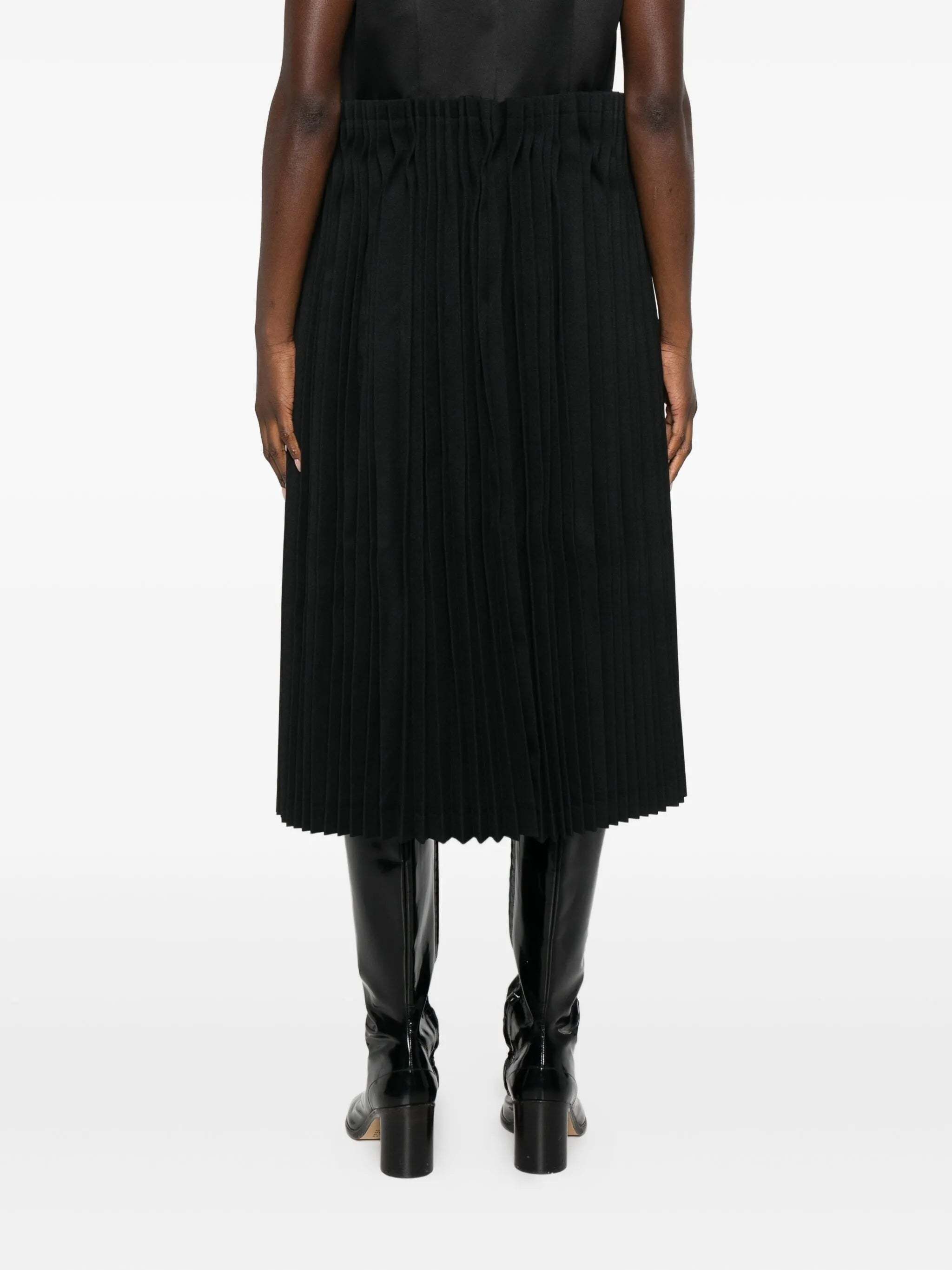 Comme Des Garçons Pleated Sleeveless Dress In Black