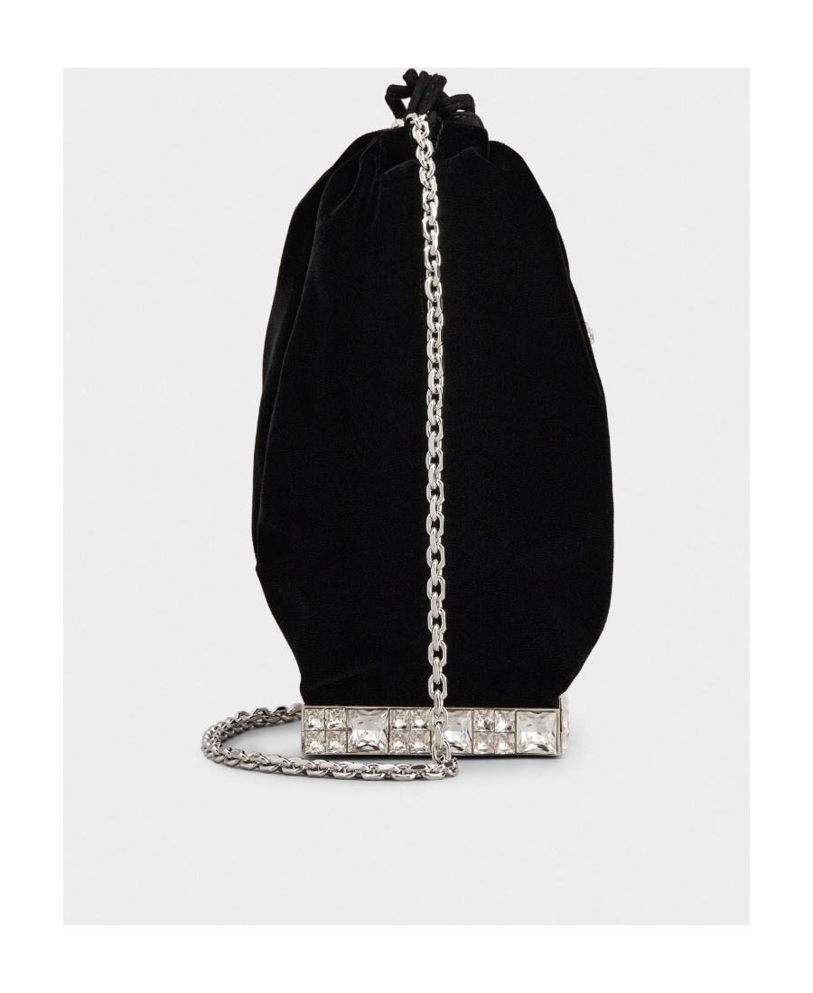 Roger Vivier Embellished Drawstring Mini Bucket Bag In Black