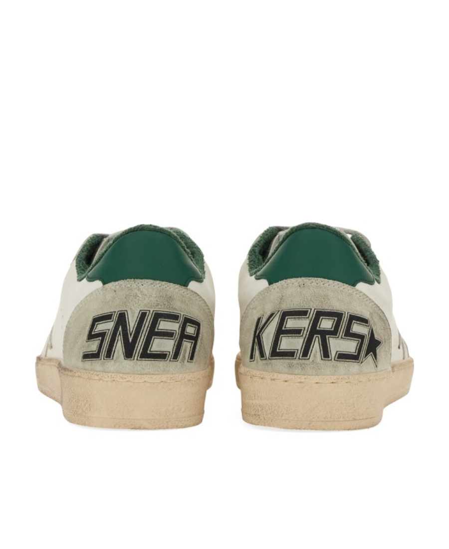 Golden Goose White Cow Leather Vamp Sneakers With Unique Used And Dirty Effect In Nude