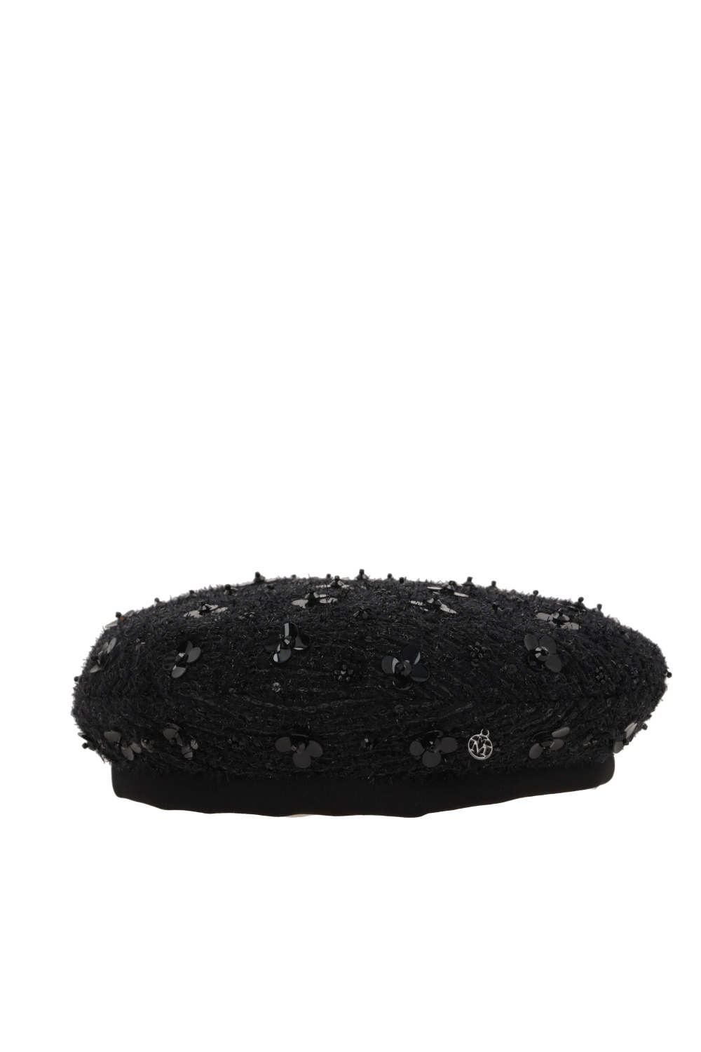Maison Michel Beaded Textured Beret In Black