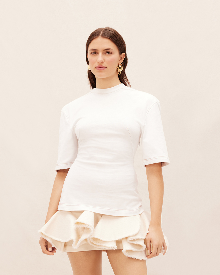 Jacquemus Crew-neck Cotton T-shirt In White