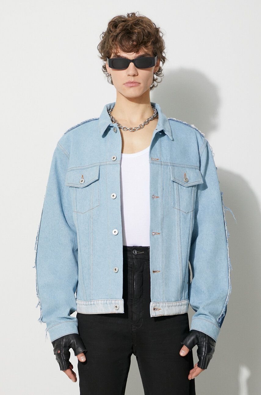Heron Preston Logo-patch Denim Jacket In Blue