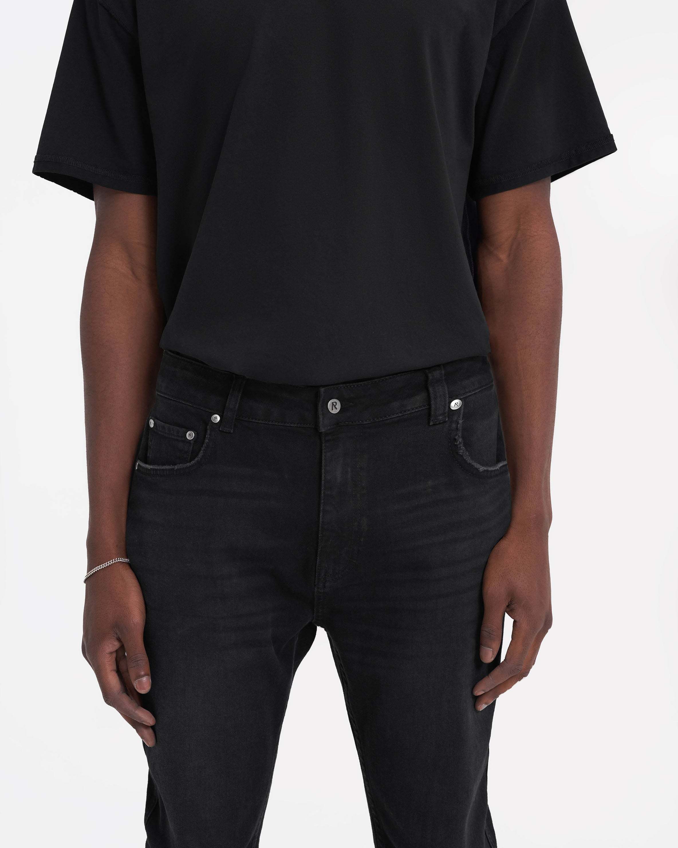 Represent R1 Destroyer Denim Slim-cut Jeans In Black
