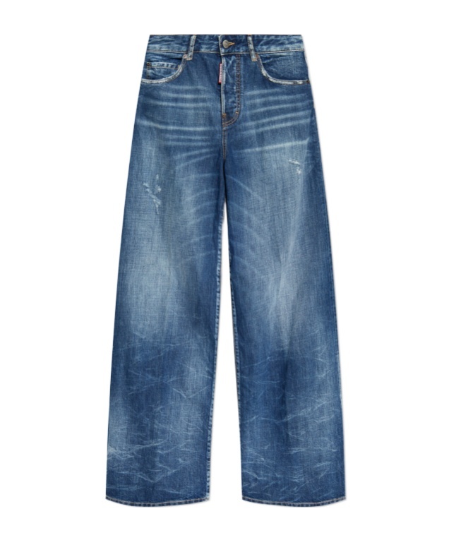 DSQUARED2 DSQUARED2 DISTRESSED WIDE-LEG DENIM JEANS