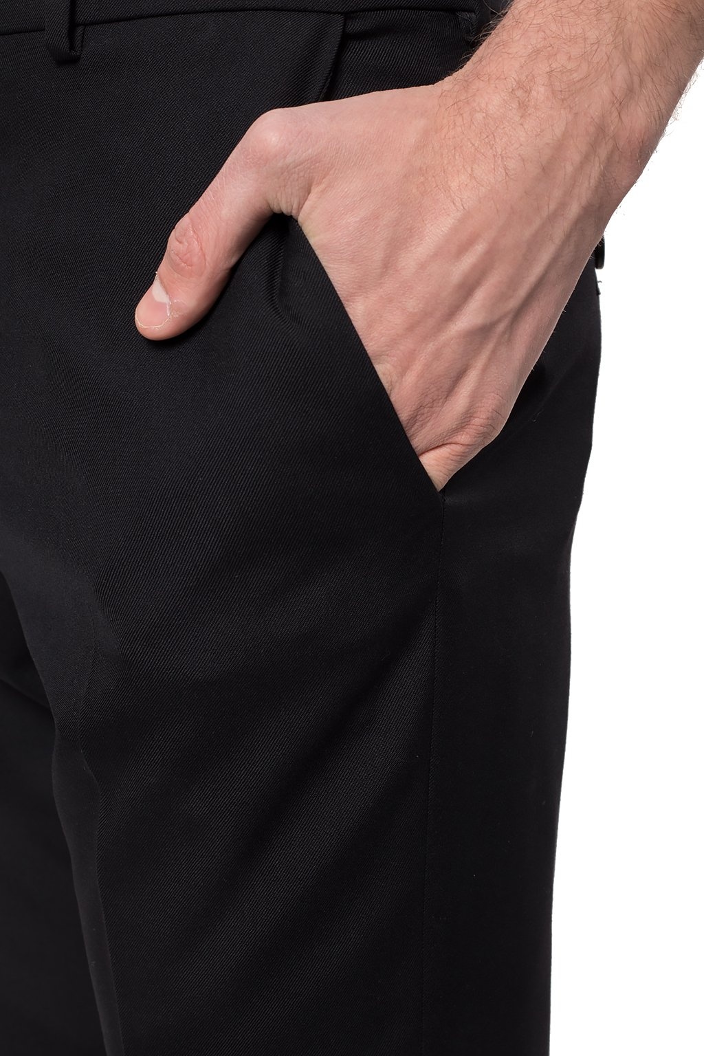 Celine Wool Pleated Casual Trousers In Black