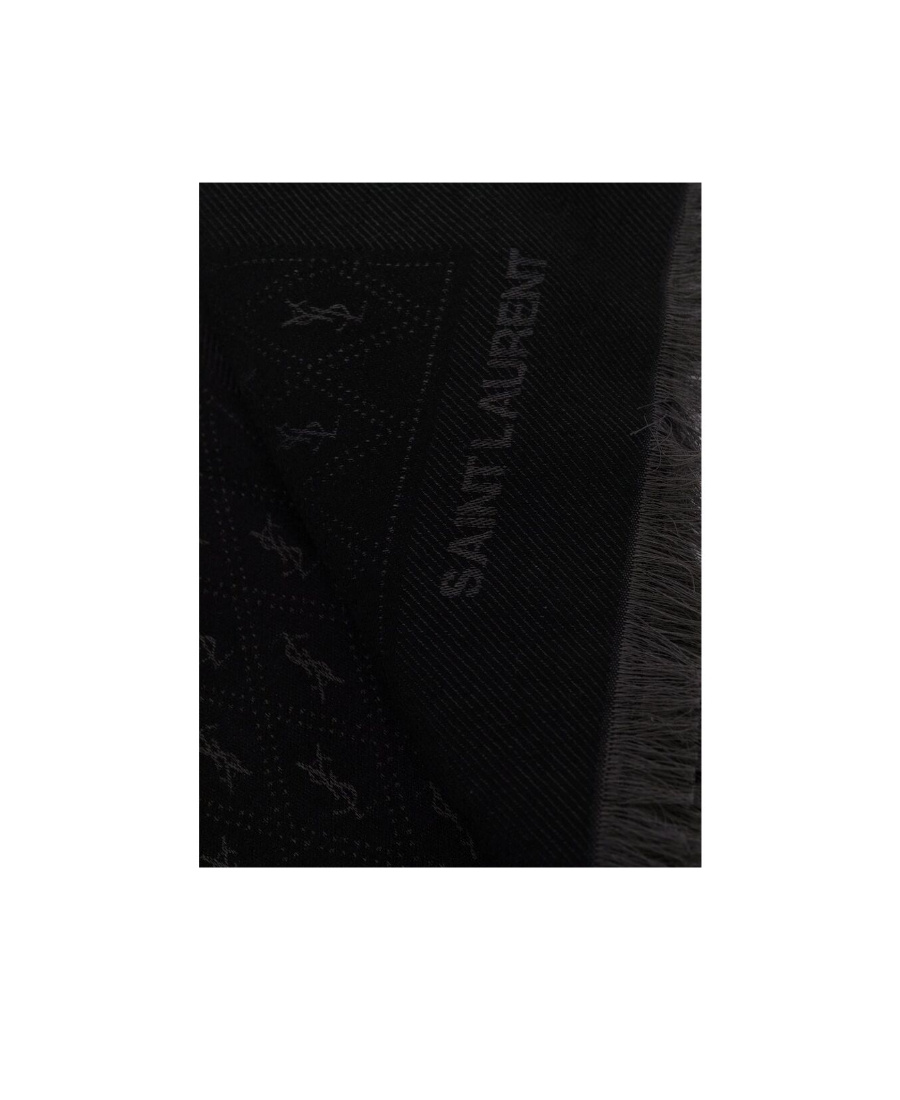 Saint Laurent Jacquard Monogram Large Accessories In Black