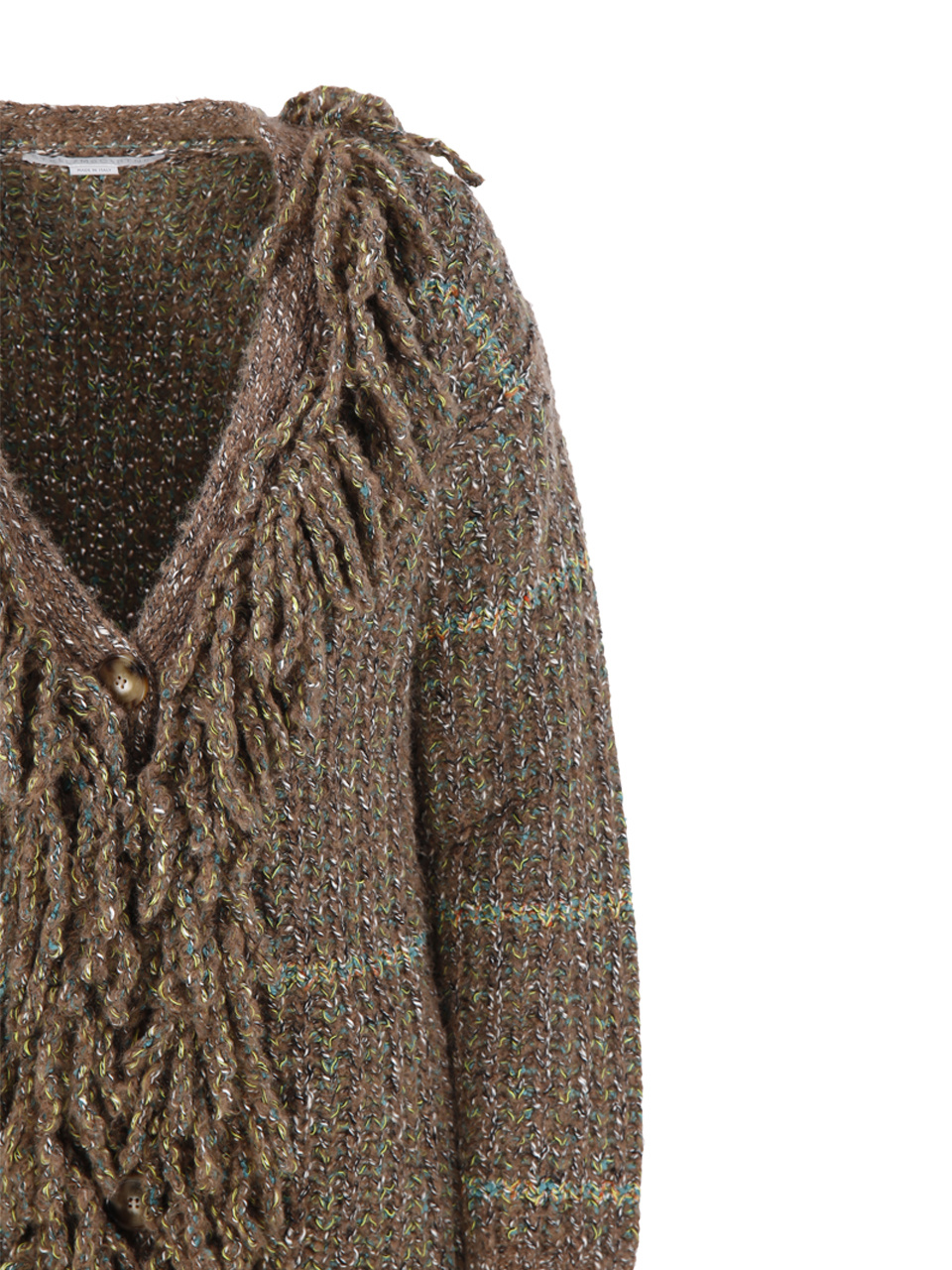 Stella Mccartney Woman Cardigan Khaki Size Xs Cotton, Wool, Viscose, Polyamide, Polyester In Brown